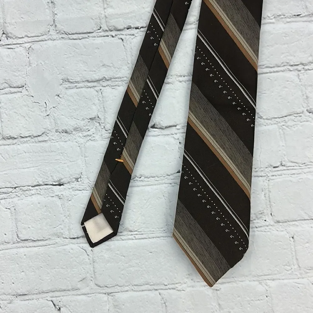 Don Loper Brown Patterned Polyester Neck Tie - Picture 3 of 6